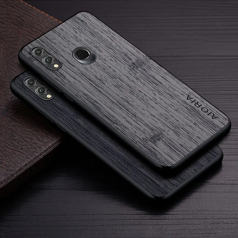 Case for Honor 10 20 Lite Pro 30 8X 8C 10i 20i 30S View 30 10 X10 X30i funda bamboo wood pattern Leather case cover Luxury coque