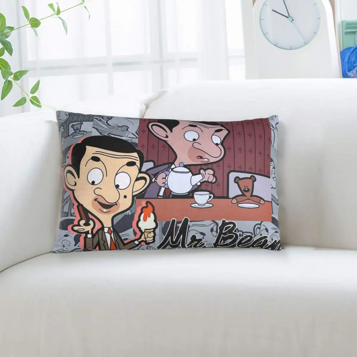 

Декоративная прямоугольная наволочка с изображением Мистера Бина для спальни, дома, для создания уютной атмосферы, для декоративной подушки