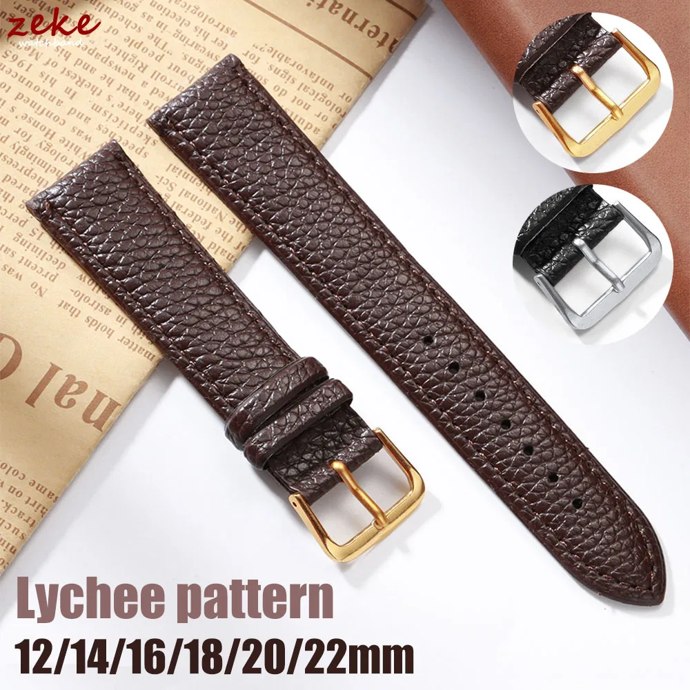 Universal Leder Uhrenarmband 12mm 14mm 16mm 18mm 20mm 22mm Riemen für Frauen Silm Armband Metall Gold Silber Schnalle Armbänder