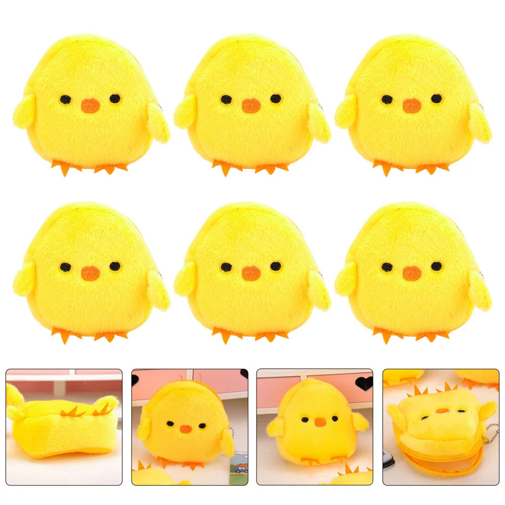 Animal Change Purse Yellow Chicken Coin Rabbit Keychain Animal-shaped Bag Portable Toy Chicks