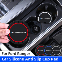 2pcs Car Cup Holder Anti Slip Insert Coaster Pad For Ford Ranger T9 T6 Raptor 2024 Water Cup Holder Silicone Mat Auto Accessory