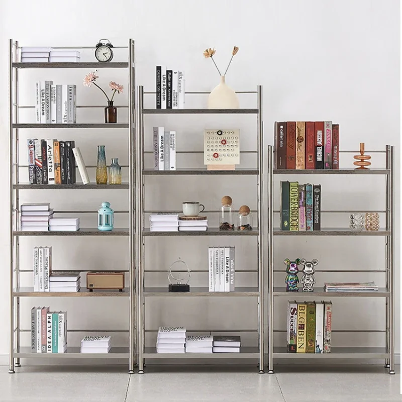 

Metal Bookcase Library Display Stand Industrial Kitchen Bookcase Libreria Modern Office Scaffale Per Libri Home Furniture YN50BC