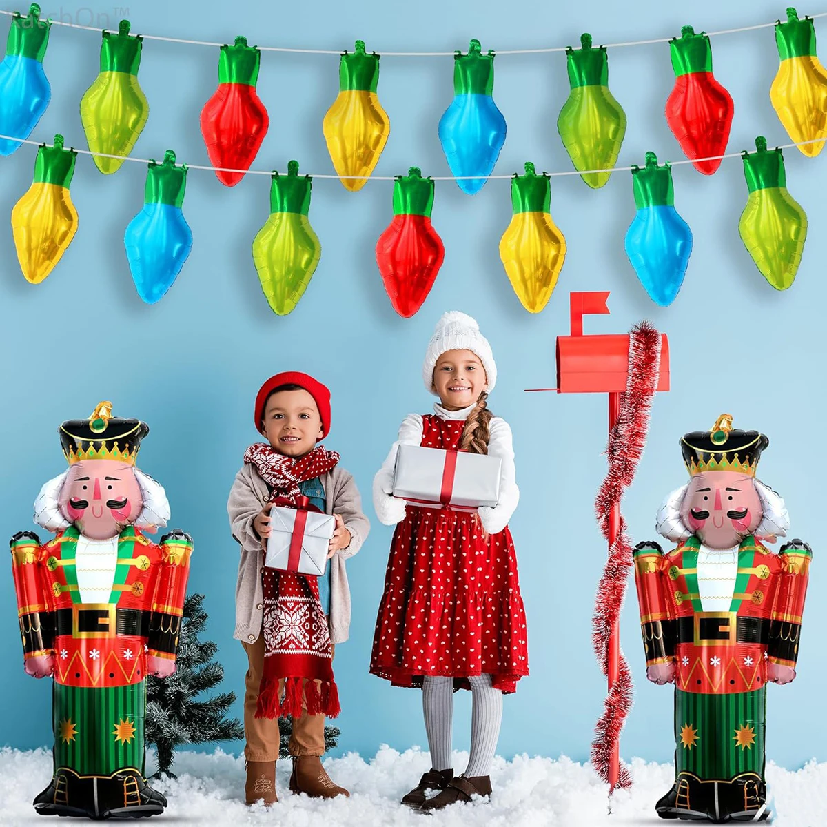 2pcs Christmas Balloons 102*49cm Nutcracker Soldier Foil Balloon Christmas Holiday Birthday Party Decoration Supplies Balloon
