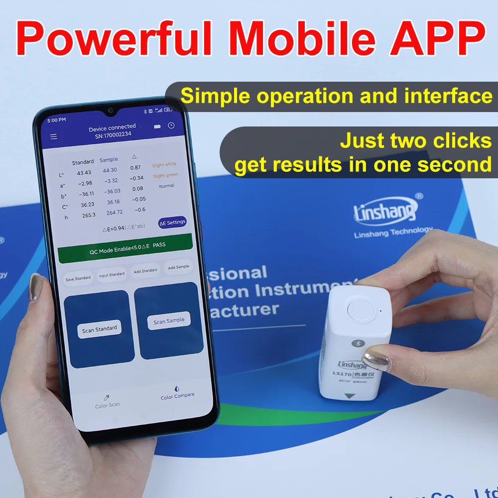 جهاز قياس الألوان، تطبيق رقمي محمول، مخططات ألوان Pantone Ncs Ral طلاء أكريليك LS170 LS171