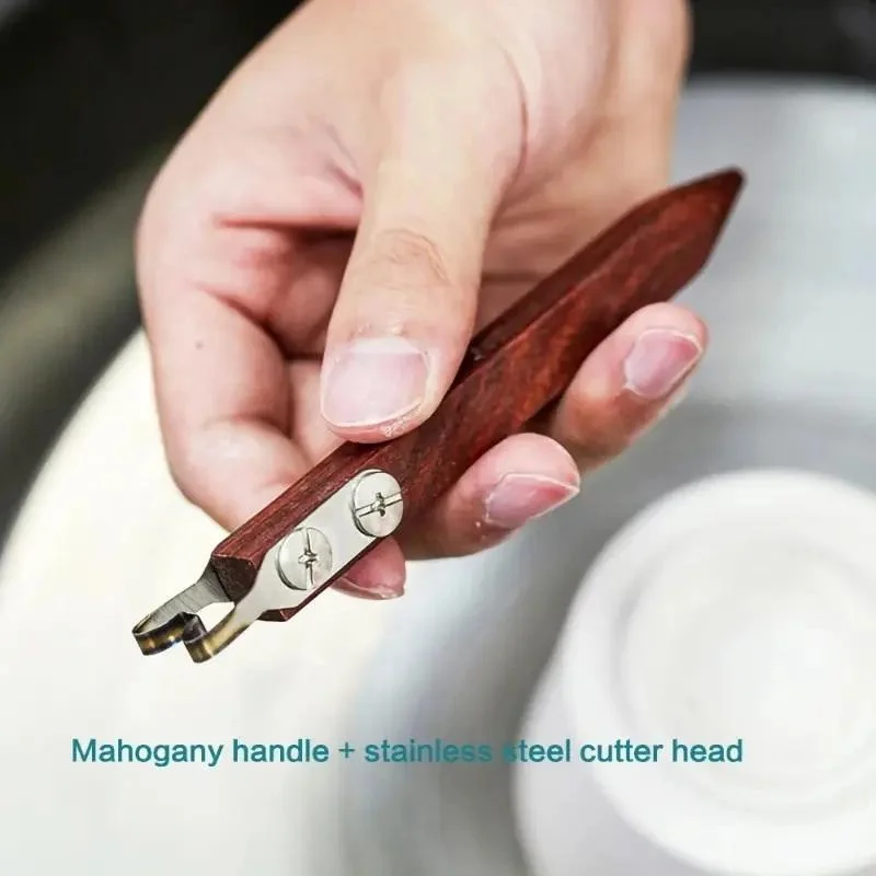 [YU]Holzgriff Ton Boden Trimmen Keramik Werkzeuge Keramik Modellierung Ring Fuß Schaber Blumentopf Platte Tasse Trimmen werkzeuge