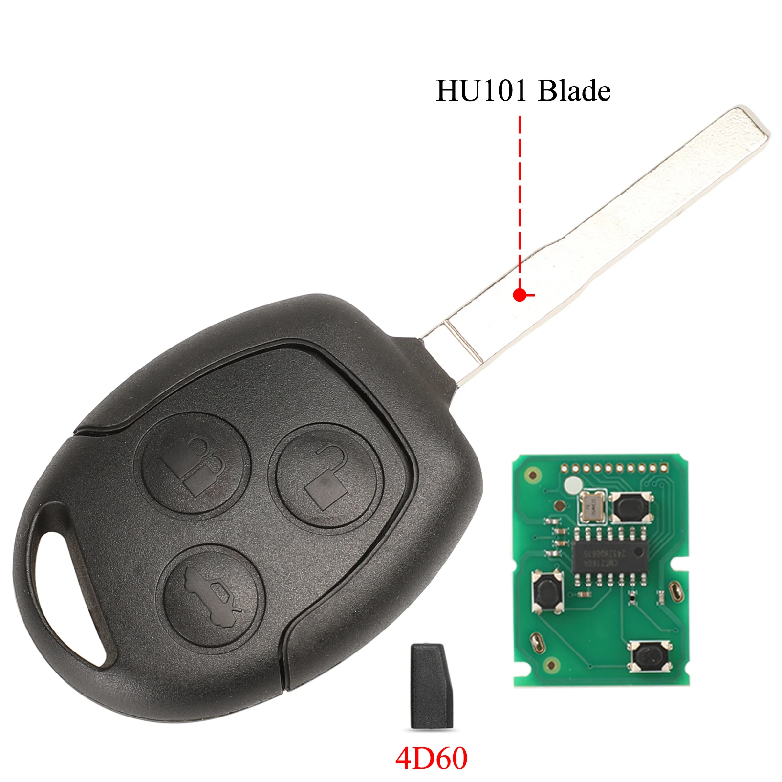 Jingyuqin 3 Taste Remote Key 315/433Mhz Für Ford Focus Fiesta Fusion C-Max Für Mondeo Galaxy c-Max S-Max Mit ID60 4D63 Chip
