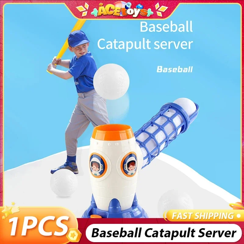Servidor de catapulta de beisebol infantil 1 clique automático dentro e fora bonito divertido exercício conjunto de brinquedos esportivos