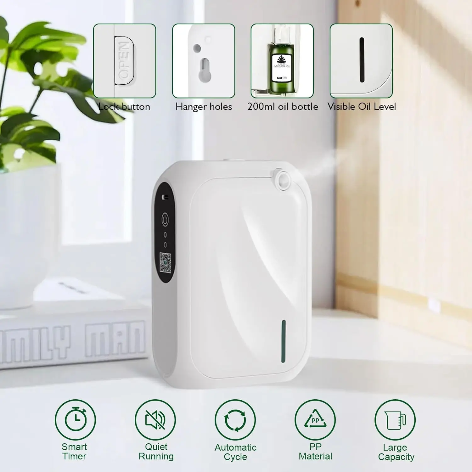 Scent Air Machine for Home 1000 Sq. Ft Coverage Waterless Essential Oil Diffuser with Cold Air Diffusion Tech Fragrance Diffuser