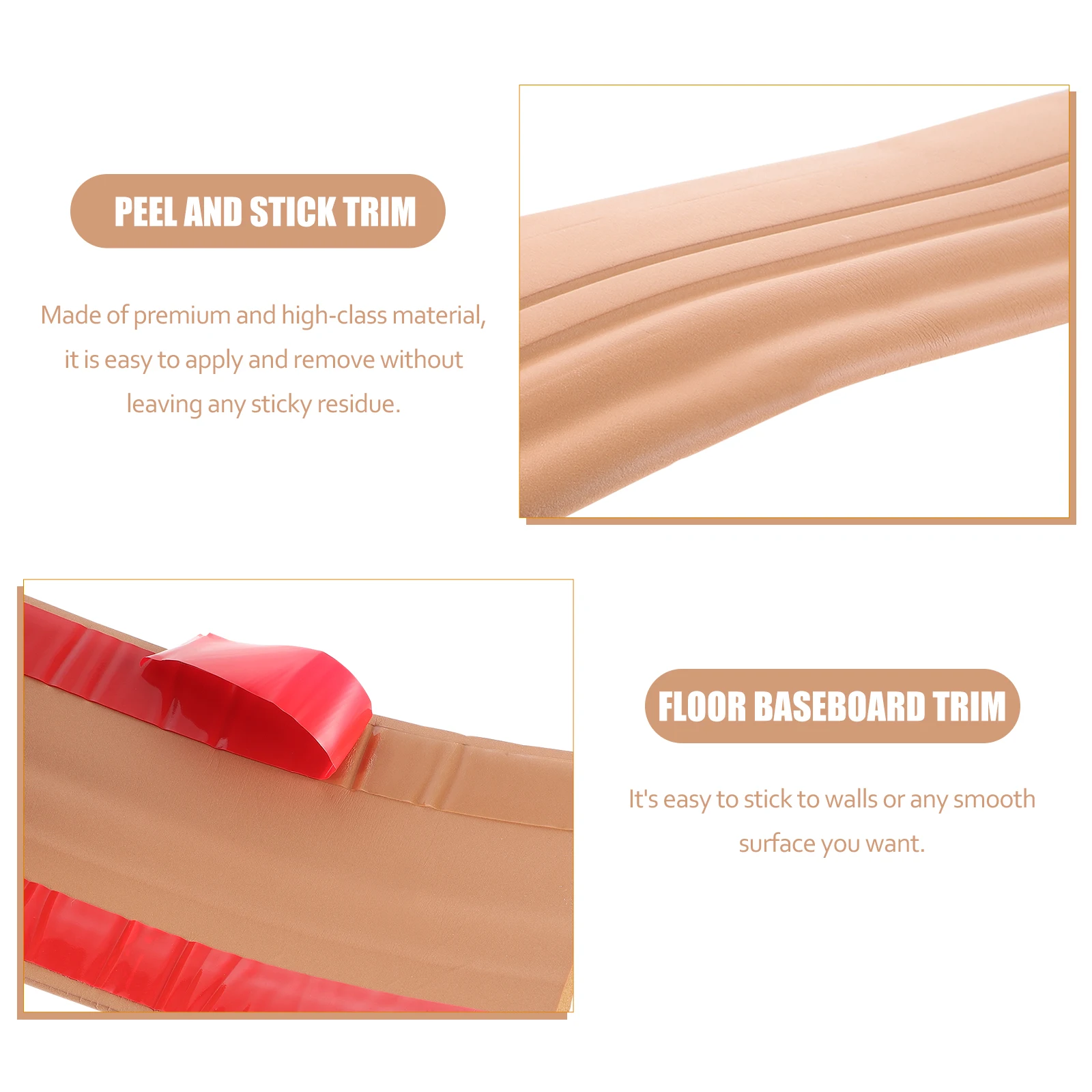 

1 Roll 2 Meters Self Adhesive Baseboard Trim Flexible Wall Base Molding Peel Stick Floor Baseboard Decor For Kitchen Bathroom