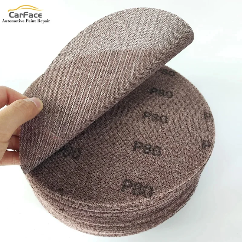 10 Pcs 9 Inch Mesh Sandpaper 225mm Wall Sander Flocking Round Dry Sandpaper Long Rod Sander Grinding Putty Powder Sand Skin