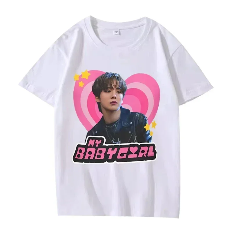 Ateez Yunho Youth Y2k Babygirl T-Shirt Męski Damski Modny 100% Bawełna Gorąca Wyprzedaż Krótki Rękaw Letni Nadruk Unisex Letnie Topy