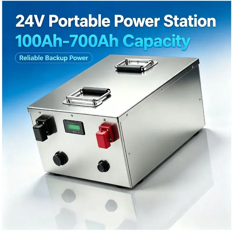 24V Premium LiFePO4 Storage Battery Pack, Reliable Power Source For Recreational Vehicle & Portable Power Appliances, Stable Saf