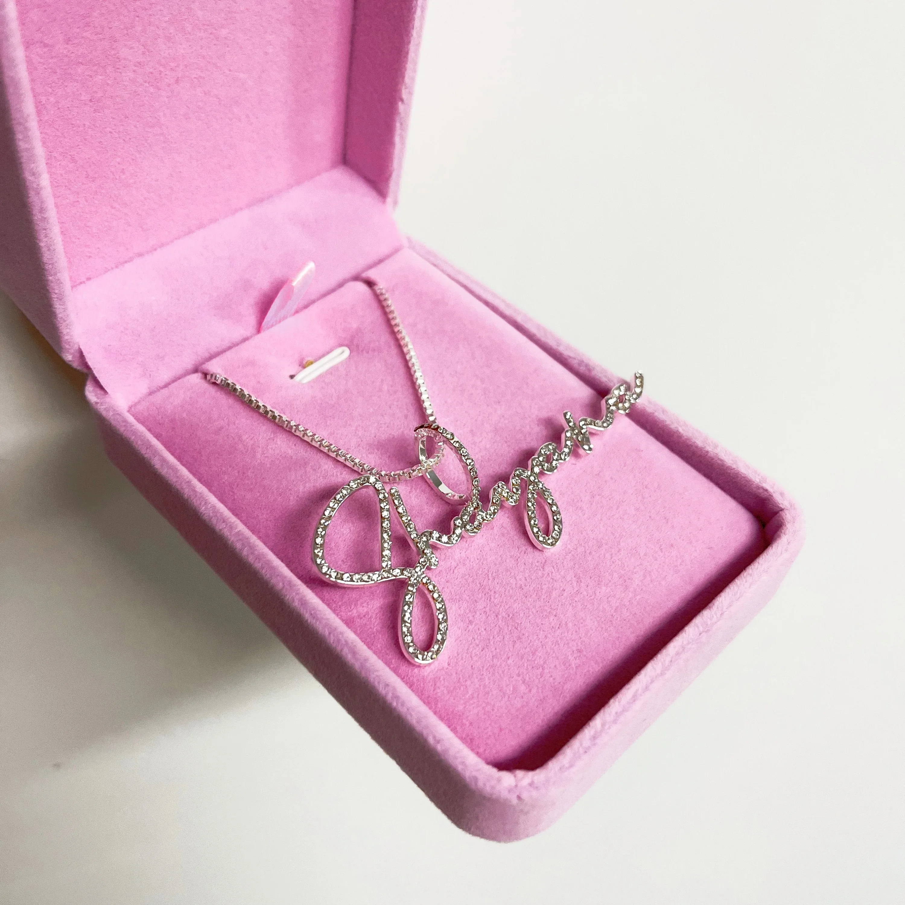 

Silver Name Necklace Custom Name Necklace 925 Sterling Silver Zircon Name Personalized Bling Name Luxury Jewelry Gift for Women