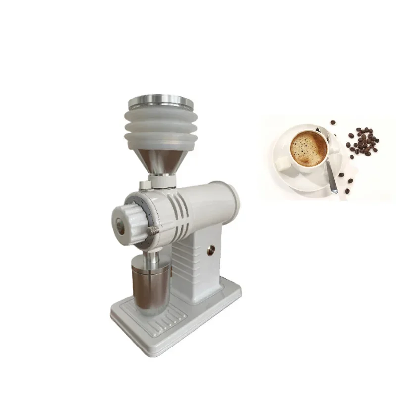 High Quality Titanium Alloy Flat Burr Espresso Coffee Grinder Air Beating Hopper Electric Grinders Machine for Sale