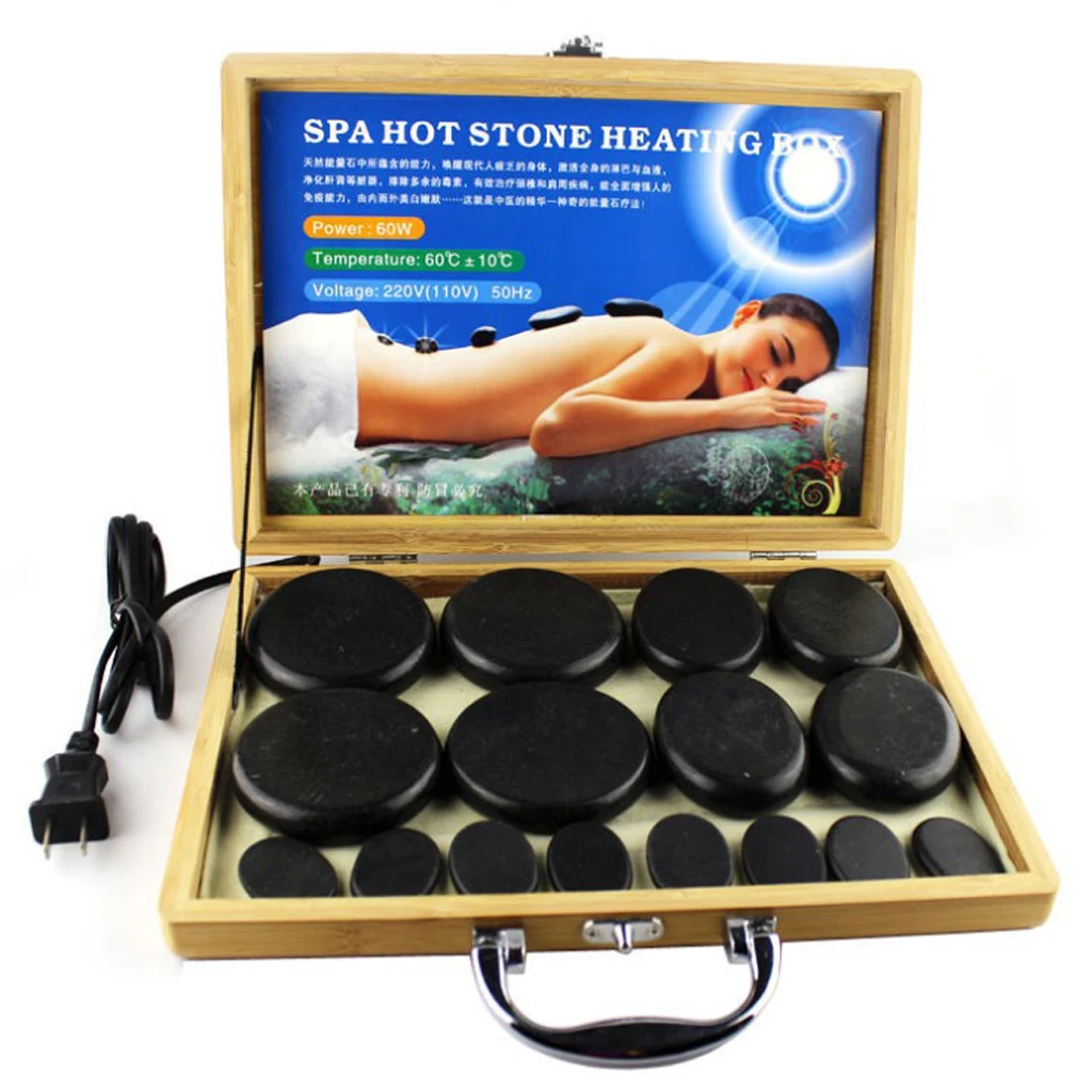 Appareil de chauffage aux pierres chaudes pour spa, boîtier chauffant professionnel, portable, peut contenir des roches, salon de spa, 16 pièces