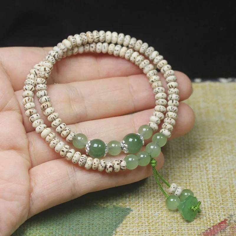 Xingyue Bodhi Bead Double Circle Buddha Beads Rosary Bracelet Lotus Canopy Lucky HandString Women's Simple Chinese Style Jewelry