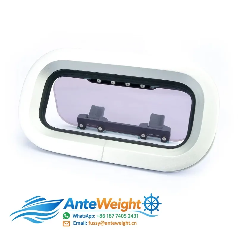 Rectangle Deck Hatch Boat Window Anodized Aluminum Frame Acrylic Glass Porthole Window for Marine