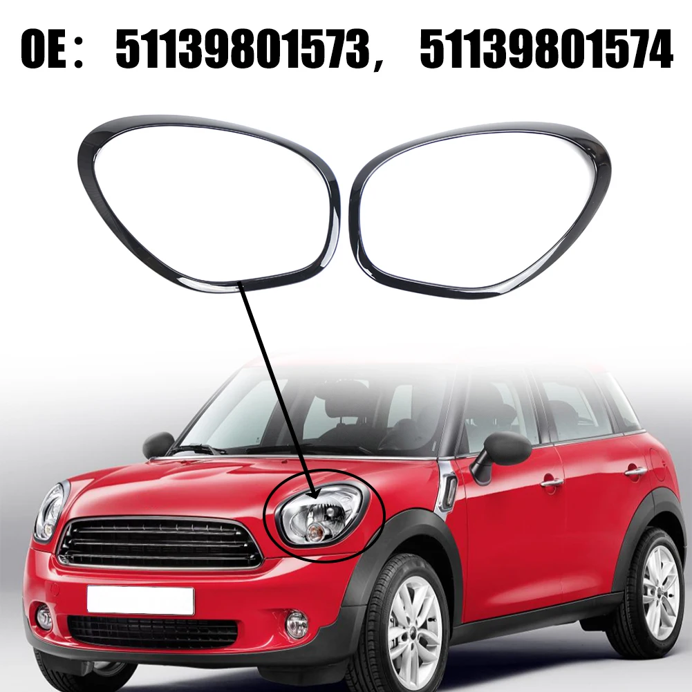 Part Cover Lamp Chrome Headlight 51139801573 Bezel Ring Trim Black For Mini R60 Countryman High Quality Replacement