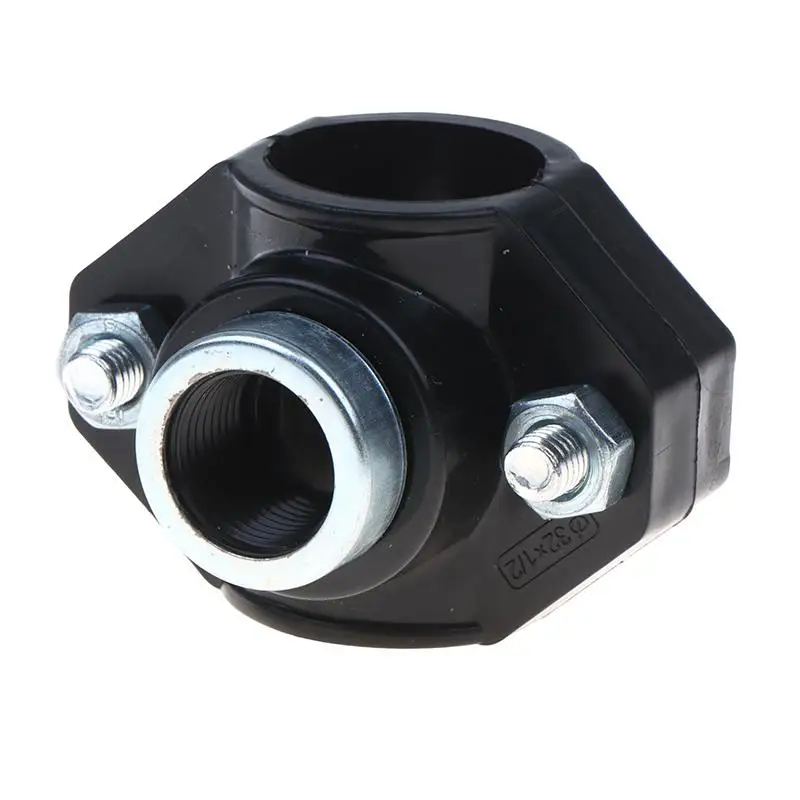 1Piece 32mm 25mm 20mm Pipe Clamp 1/2'' Female Thread Connector PVC PE Pipe Water Splitter Repair Reducing Coupling Fitting