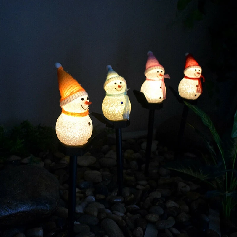 Snowman พลังงานแสงอาทิตย์ไฟคริสต์มาสพลังงานแสงอาทิตย์ LED Snowman Light Decor สวนกลางแจ้งโคมไฟ Xmas