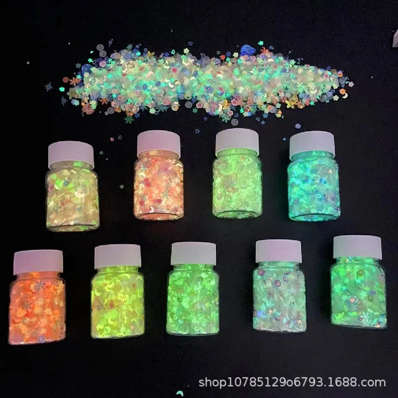 Internet famous luminous effect mixed style sequins mixed with shell concave plum snowflake circular bead DIY slime filling