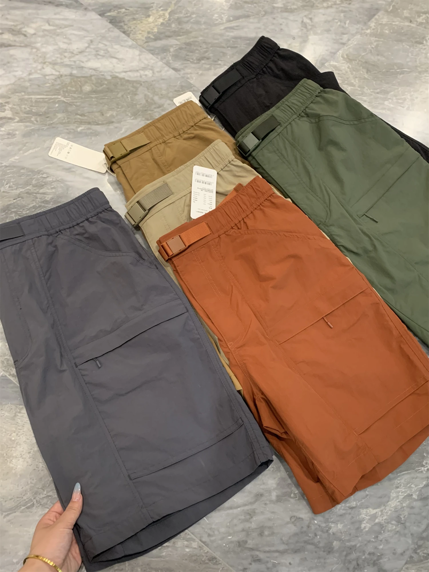 

Мужские летние функциональные спортивные повседневные шорты с прямыми штанинами длиной пять дюймов, быстросохнущие, дышащие, водоотталкивающие