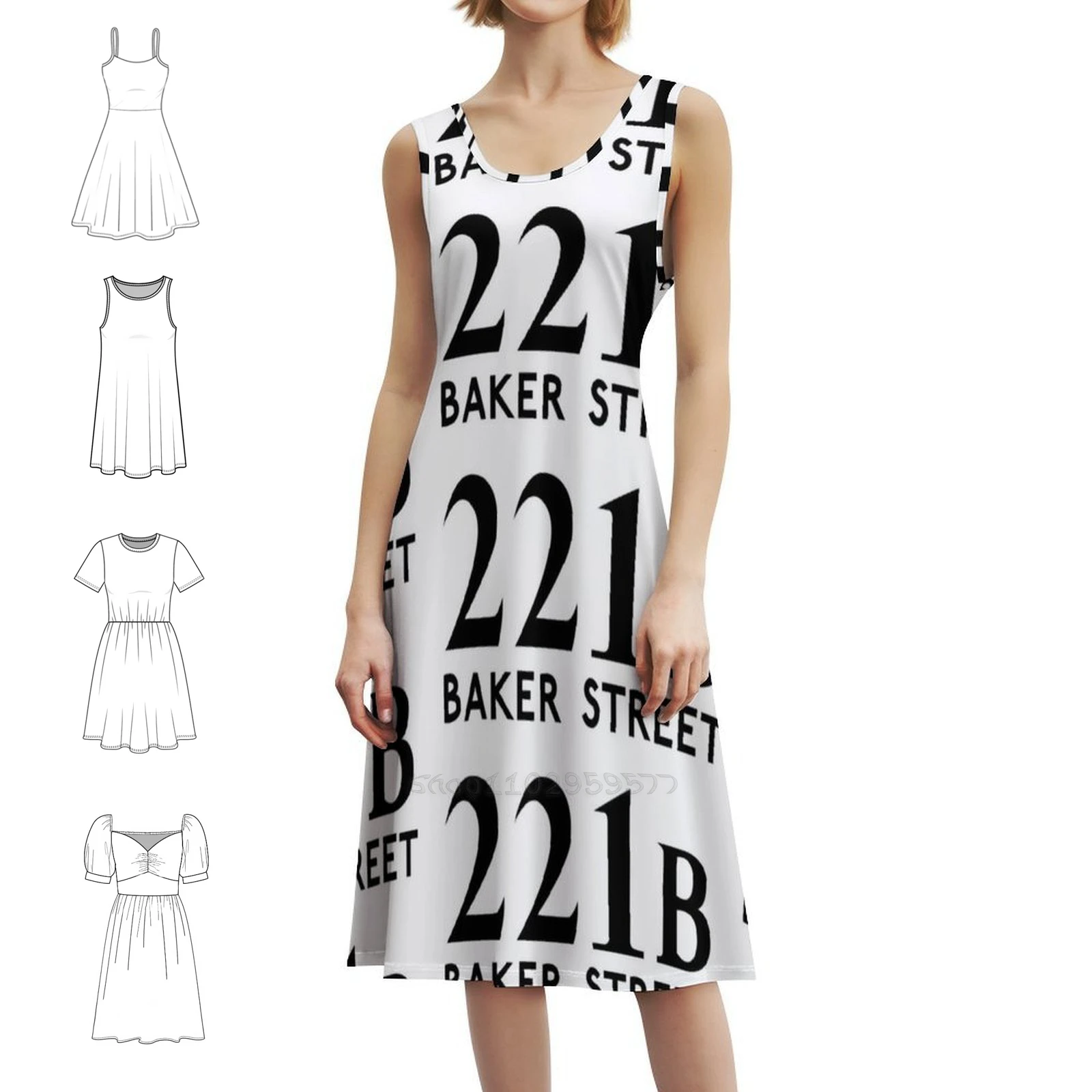 

221B Baker Street Платье в корейском стиле для женщин Элегантное повседневное платье для вечеринки или повседневной носки 221B Baker Street 221B John Watson