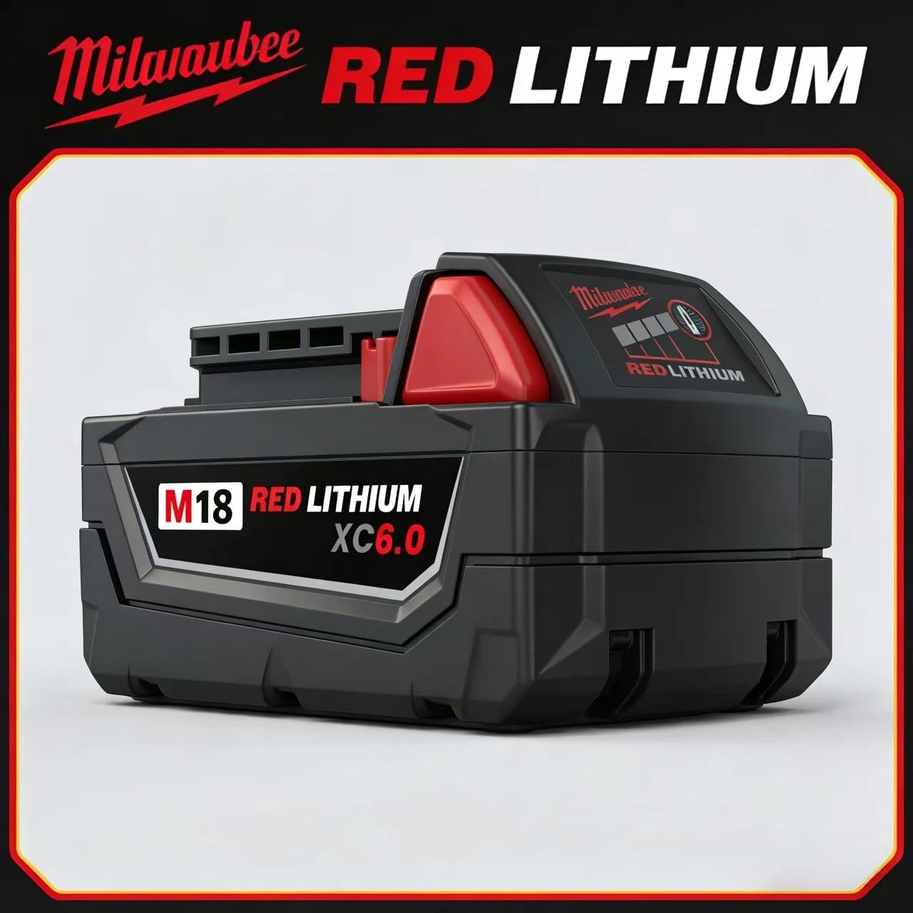 

Original M18B6 Milwaukee M18 6.0Ah 48-11-1850 Battery For All M18 Cordless Tools Overcharge Overload Short Circuit Protection