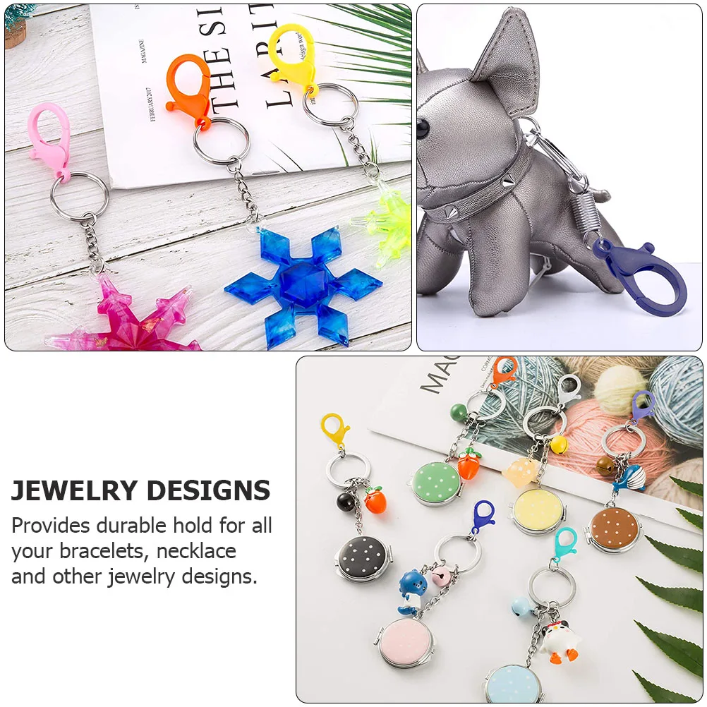 

40pcs Colorful Plastic Lobster Claw Clasps For Diy Bracelet Necklace Keychain Durable Connector Hooks Clasp Jewelry Making