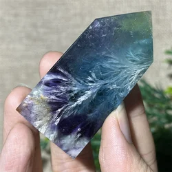 Natural Crystal Fluorite Feather Tower Point Wand Stone Quartz Decoration Reiki Gemstone High Quality Beauty Healing Home