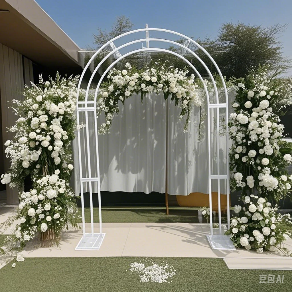 

2022 new wedding arch decoration props corner flower arch shelf welcome area outdoor lawn background flower stand