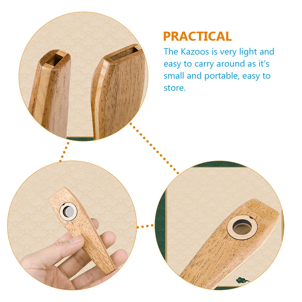 

Wooden Kazoo Musical Instrument Easy to Learn for Kids Adults Guitar Partners Lightweight Portable Starter Flute Toy