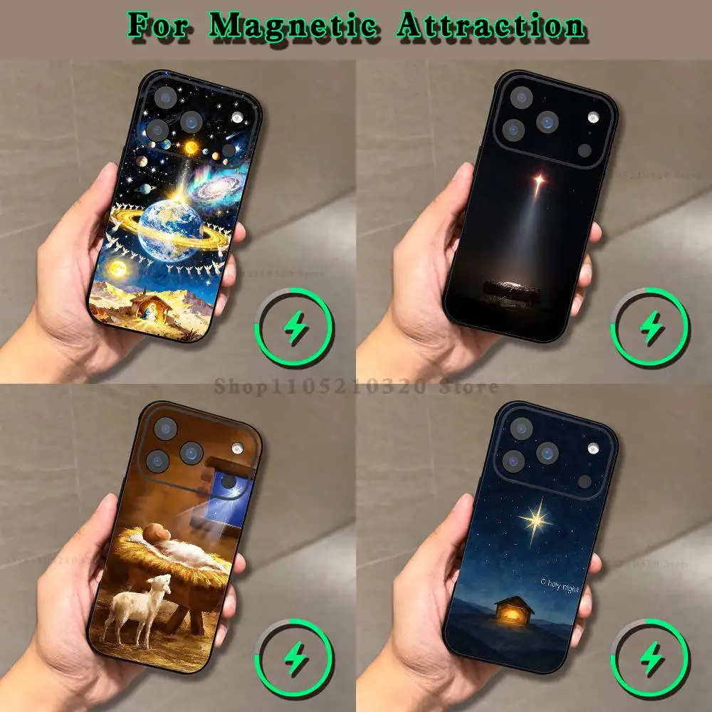 Christmas nativity Phone Case For iPhone 17,16,15,14,13,12,X,XS,Pro,Max,Plus,E,Air,Mini with Magsafe Magnetic Frosted Clear