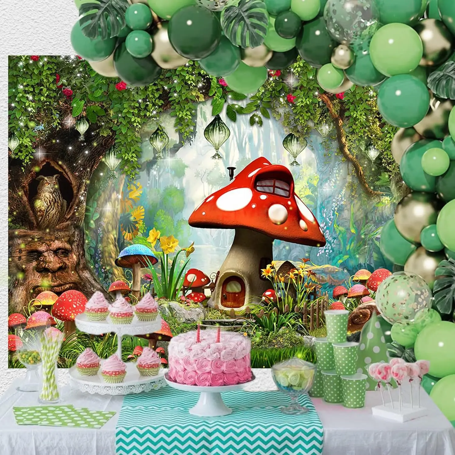 Dreamy Forest Backgrounds for Photographs Mushroom Jungle Wonderland Baby Shower Birthday Party Decor Kids Portrait Backdrops