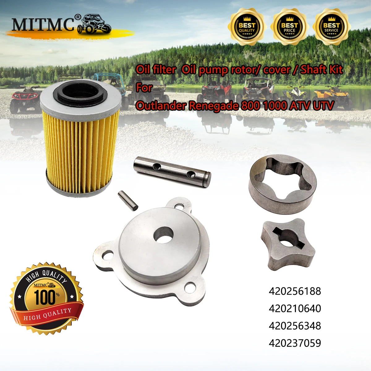 

Oil filter Oil pump rotor/ cover / Shaft Kit For Outlander Renegade 800 1000 ATV UTV 420256188 420210640 420256348 420237059