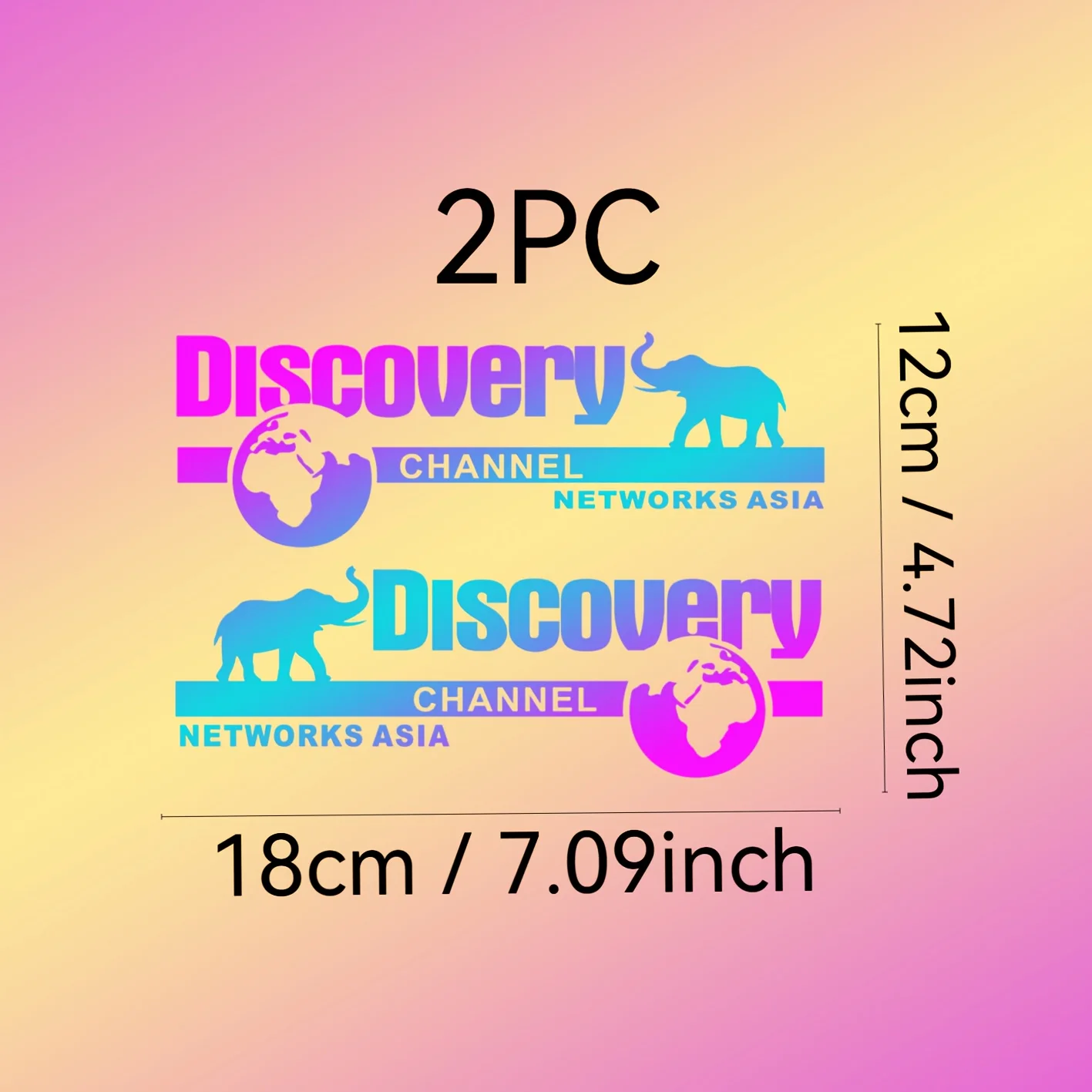 1 Set Discovery Channel Asia Elephant & Globe Waterproof Stickers, Decals for Car and Helmet - view 3