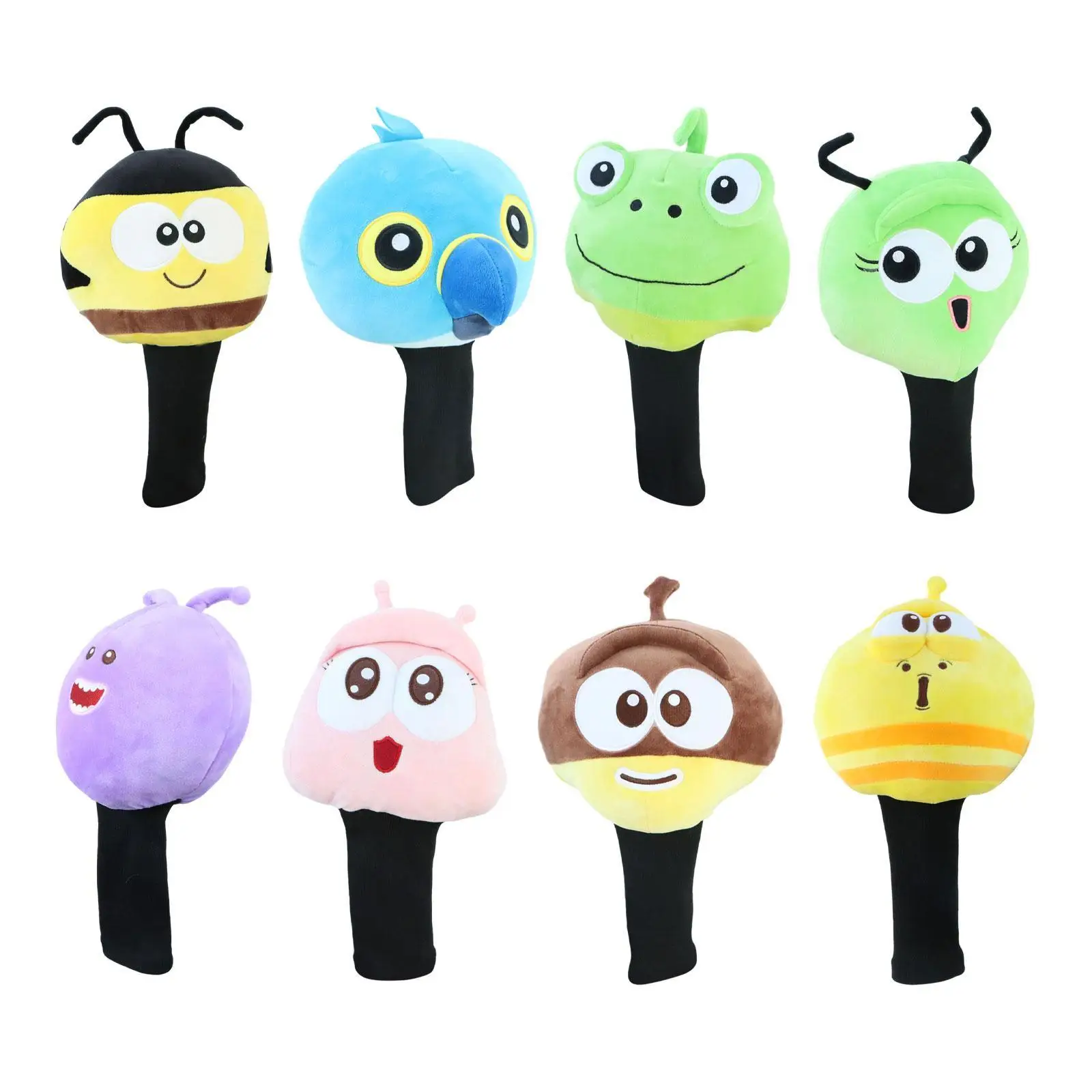 Cartoon Golf Wood Headcover No 1 Knitted Plush Golf Supplies Transport Protection Practical Lightweight Novelty Club Head Cover