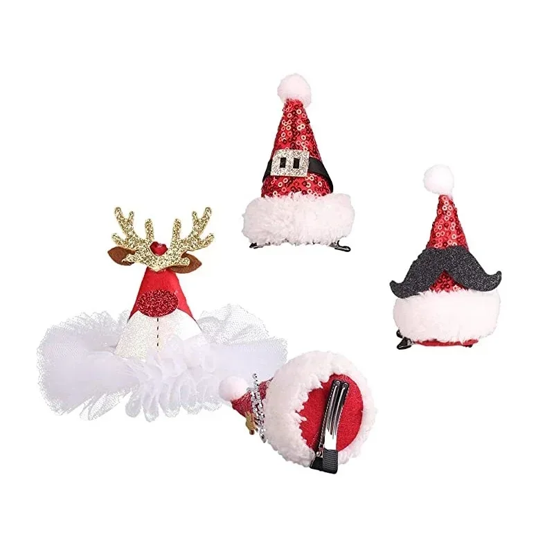 1Pc Christmas Adult Children Hair Clip Santa Claus Antler Hairpin Clip Christmas Hat Gift Cute Hair Clip Accessories