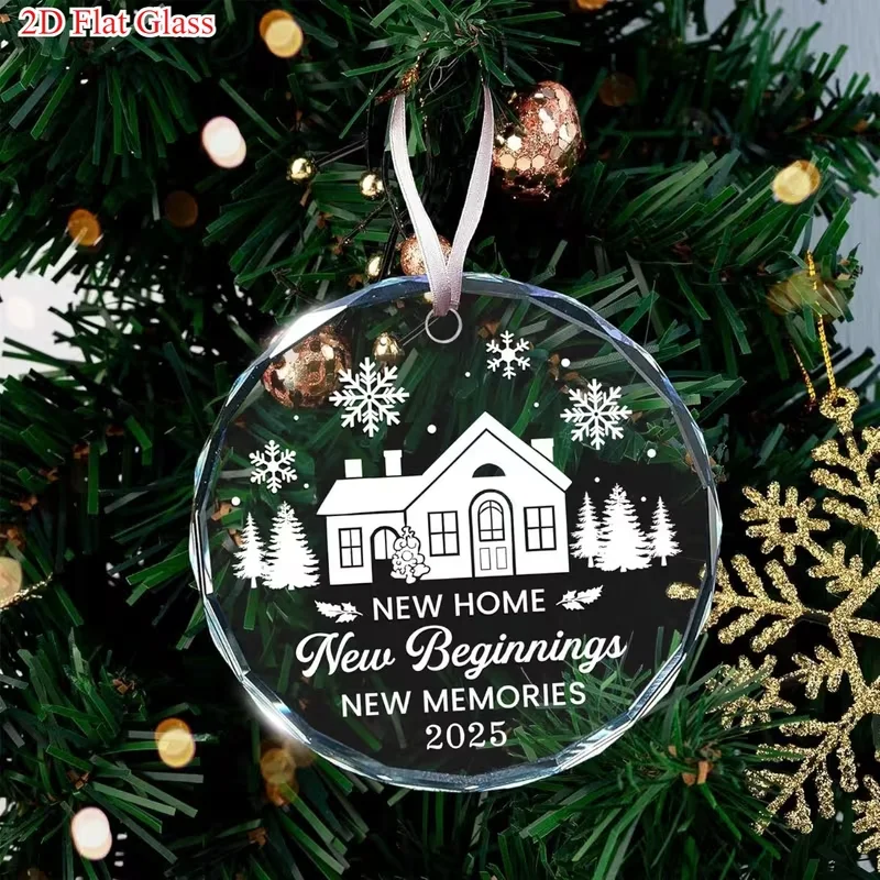 

2D самолет, милые стеклянные украшения - 8х8 см (8 см круглый) Памятные предметы на Рождество и День святого Валентина, День Благодарения, можно повесить