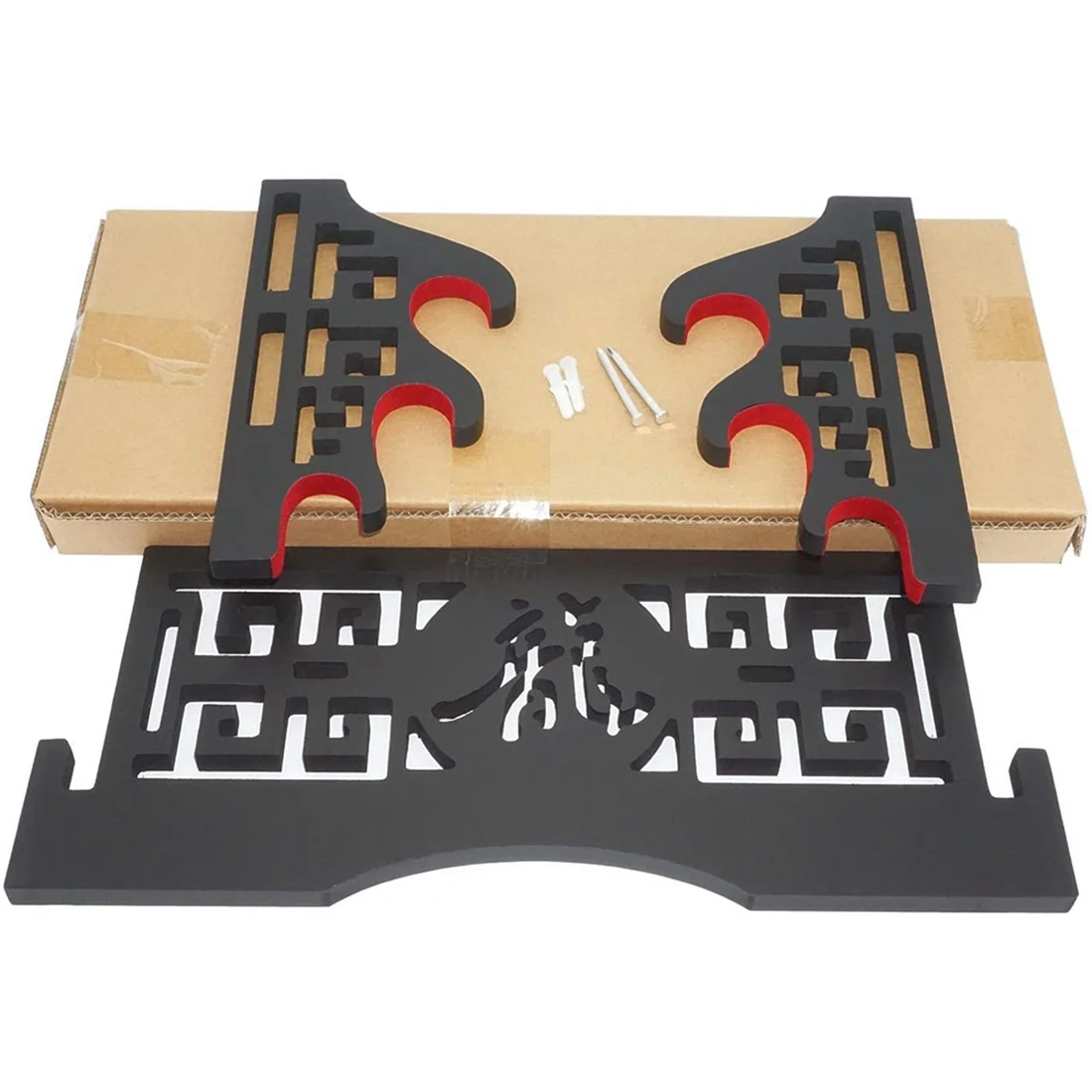 

A34R Бархатный защитный держатель для меча, настенный держатель для меча, подставка для дисплея с фетровыми полосками для мечей Katana Wakizashi (3-уровневый дракон)