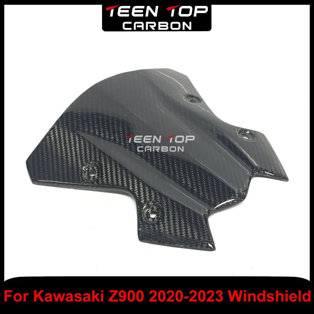 

Для Kawasaki Z900 2020 2021 2022 Защитная крышка для лобового стекла мотоцикла Z900 Запчасти из настоящего углеродного волокна z900 саржевый глянцевый