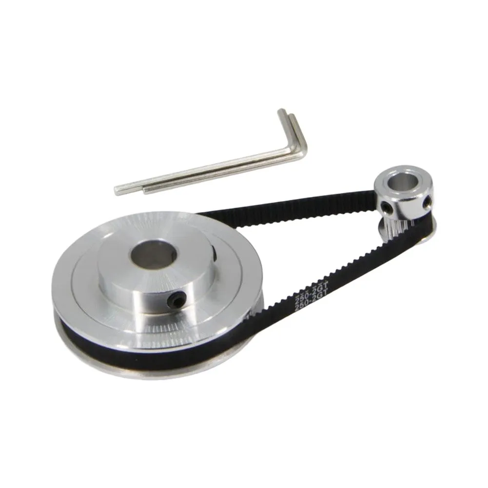 5pcs/set Aluminium Timing Pulley 20 Teeth 8mm Hole With 80 Teeth 10mm Hole Belt Length 250mm Width 6mm Belt 5pcs/set