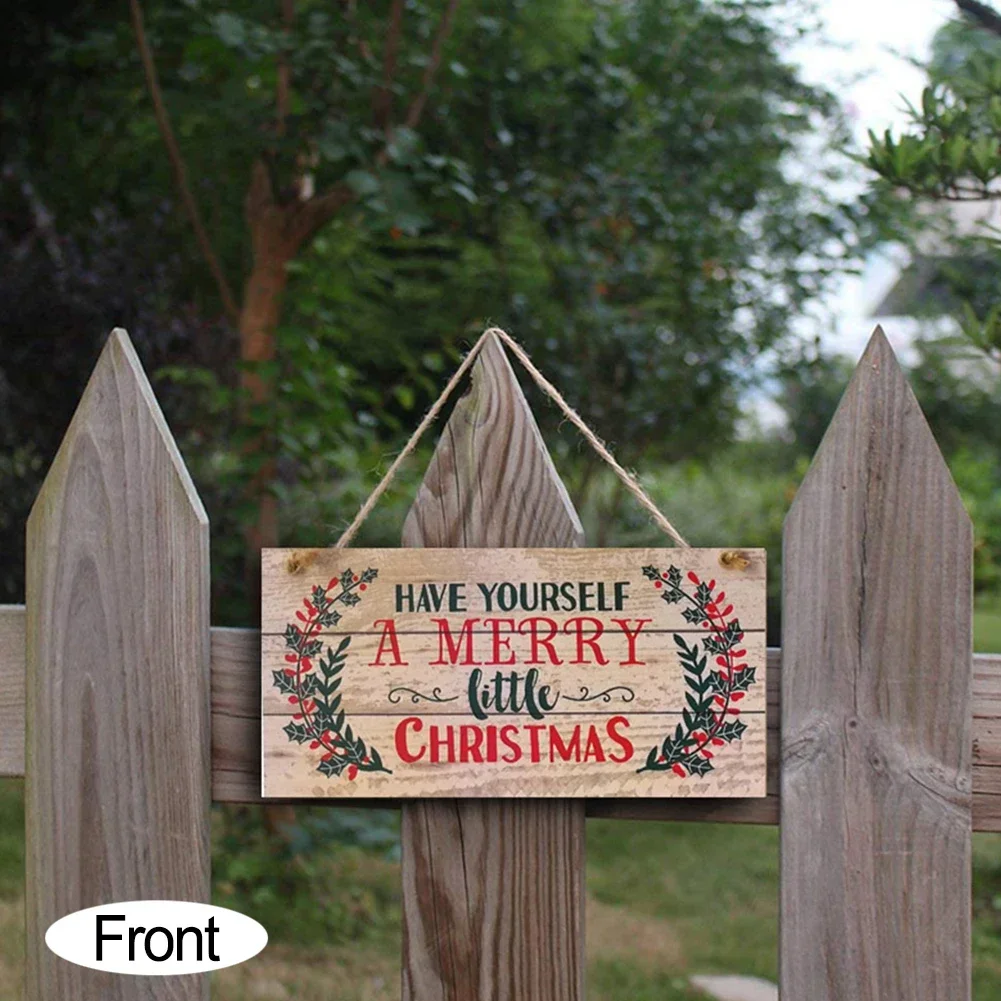 

Merry Christmas Sign Xmas Tree Decoration Wooden Door Wall Hanging Ornaments Board For Holidays Outdoor Indoor Home Decor Gifts