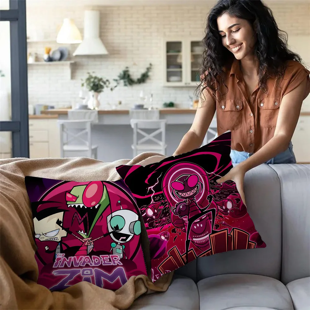 Invader Zim Cartoon Pillow Covers Cartoon Sofa Decorative Home Double-sided Printing Short Plush Cute Cushion Cover #3