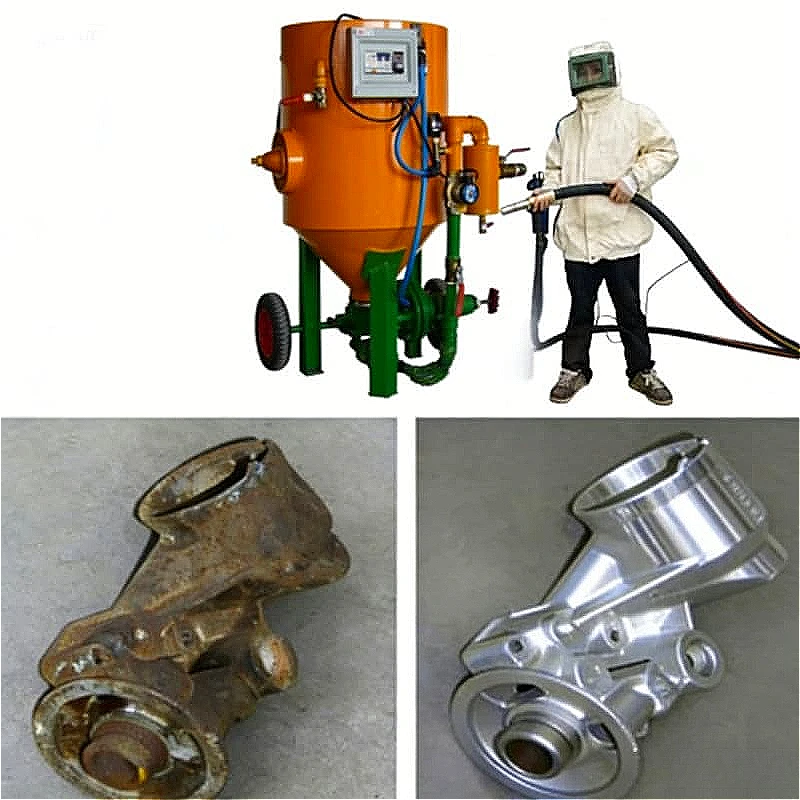 Sandblasting Pot Portable Abrasive Blaster Industrial Pneumatic Sand Blaster For Metal Beam Rust Removal Workshop Customized