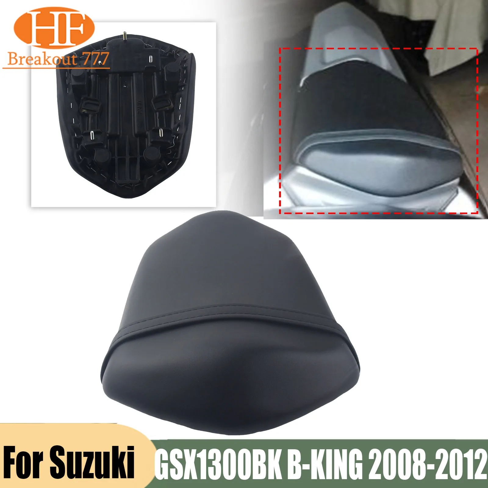 Motorcycle Black Rear Pillion Passenger Seat For Suzuki B-King GSX1300BK 2008-2012 2010