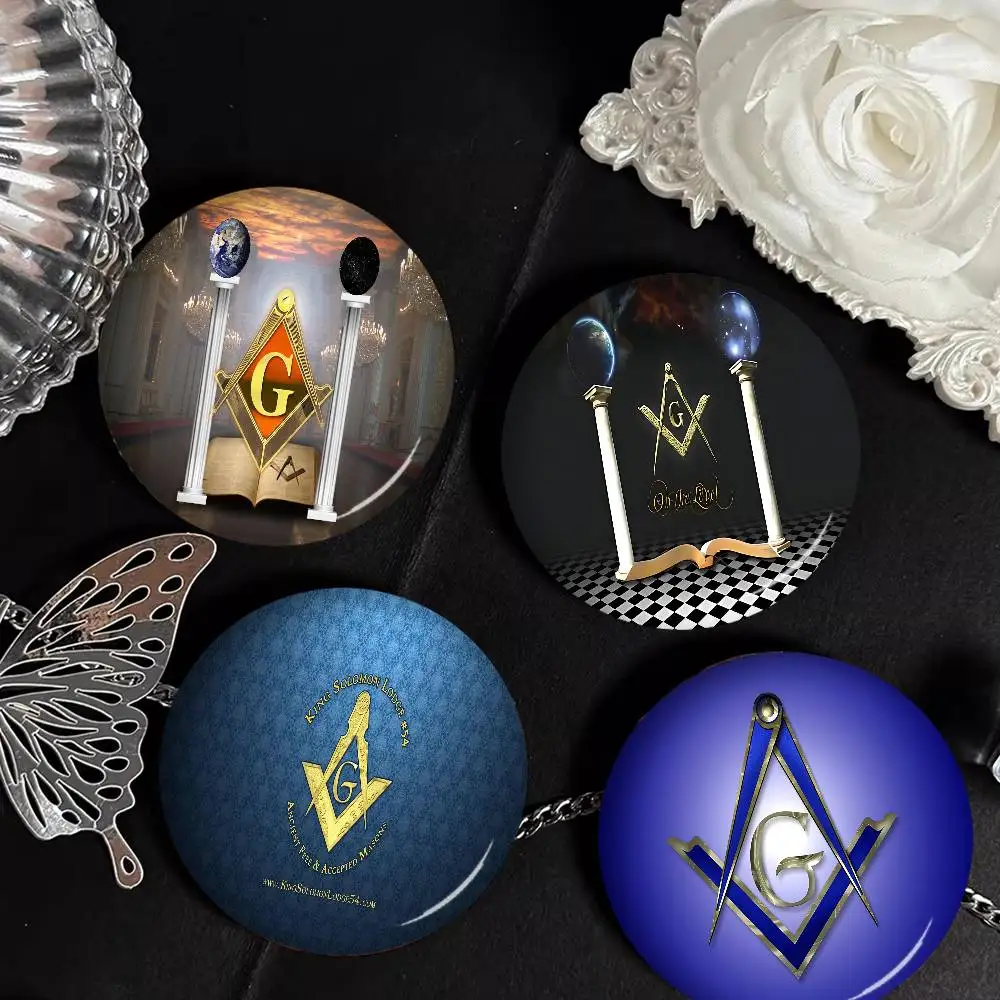 Masonic Lodge Freemasonry Logo 32/44/58MM Customizable Button Pins Cute Funny Creative Badge Jewelry Decor Gifts for Friends