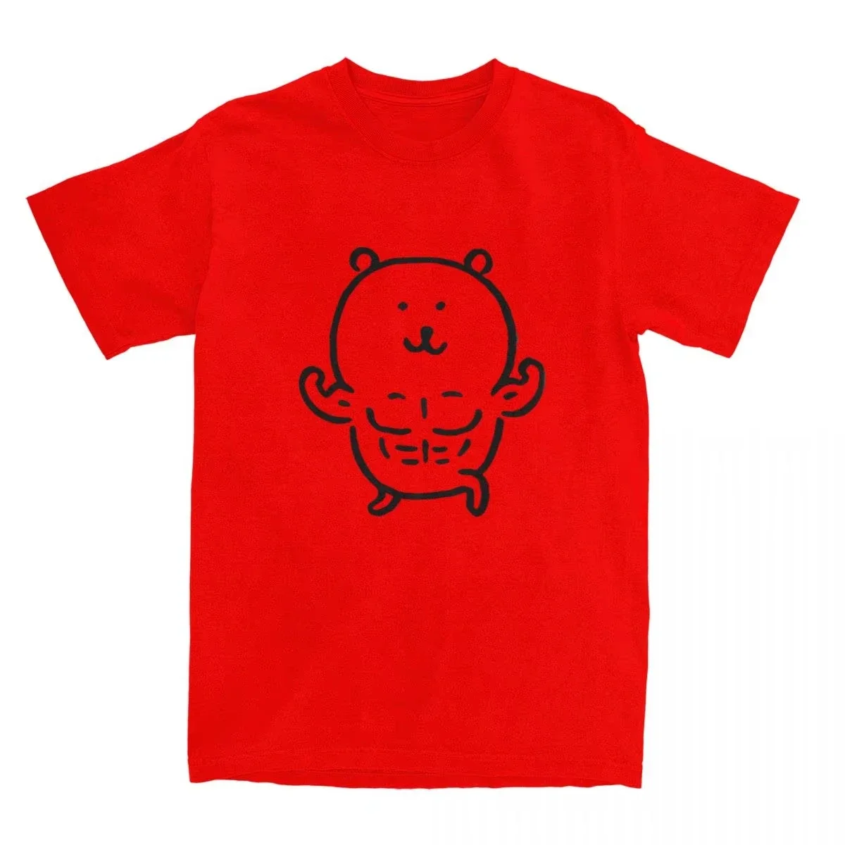 Ours auto-déprécipient japonais et coréen mignon motif créatif col rond T-shirt tendance d'été mode manches courtes
