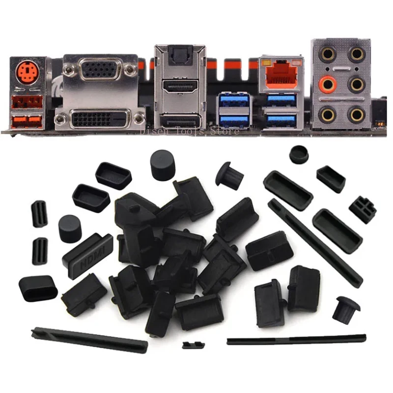 Computer Laptop Silicone Plugs Anti-Dust Cap PCI-E Sound Card SATA Anti-static COM Dustproof Silicone Dustproof Plug Cover