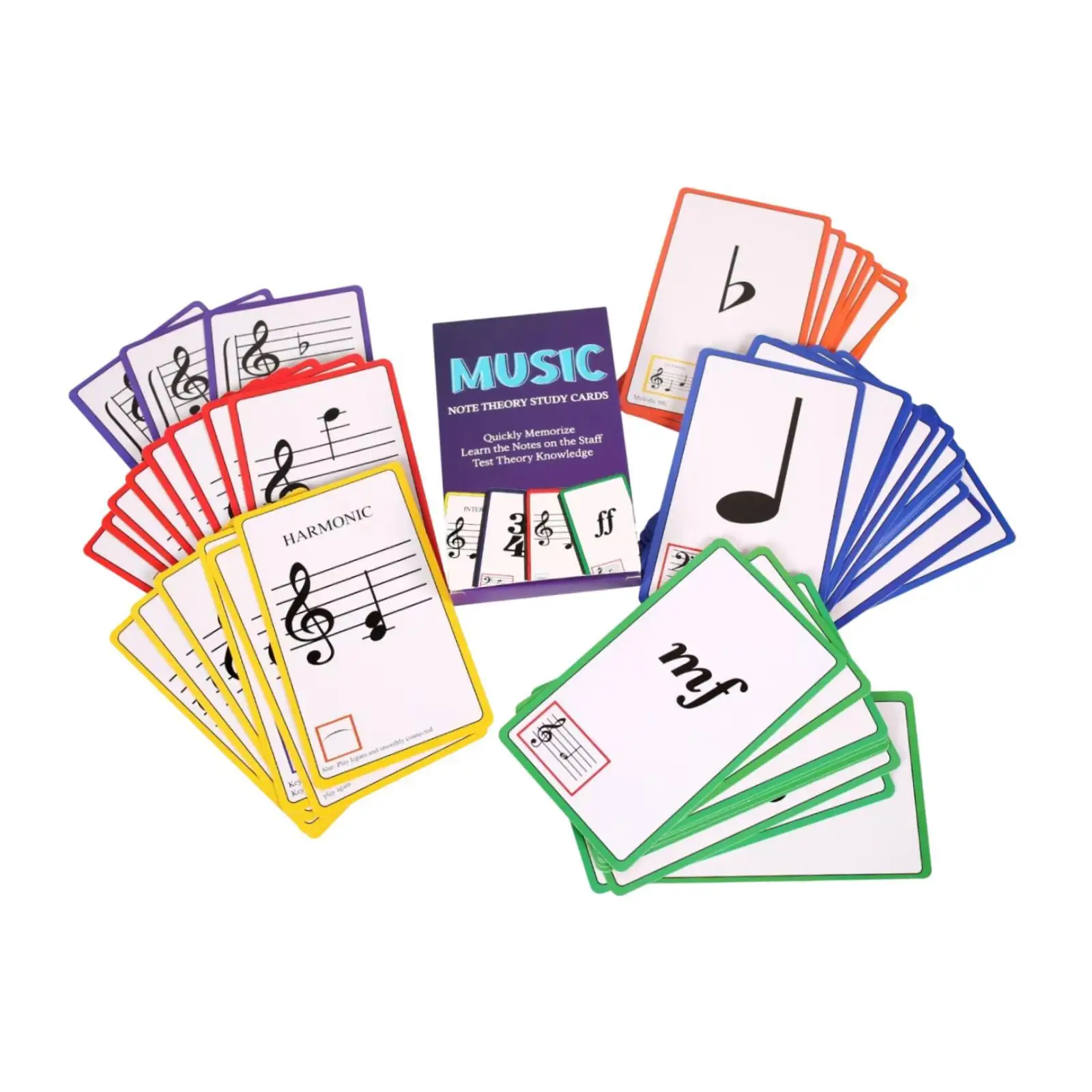 

Musical Flash Cards Piano Notes Flashcards,Study Aid,Note Values Improve Sightreading Complete Coded for Students Beginning